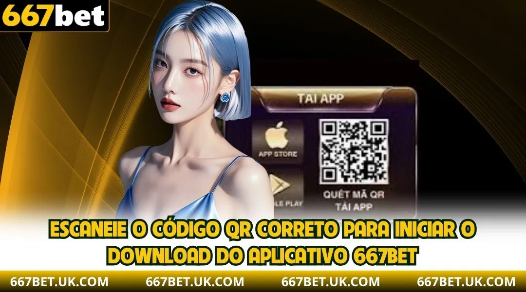 Escaneie o código QR correto para iniciar o download do aplicativo 667BET