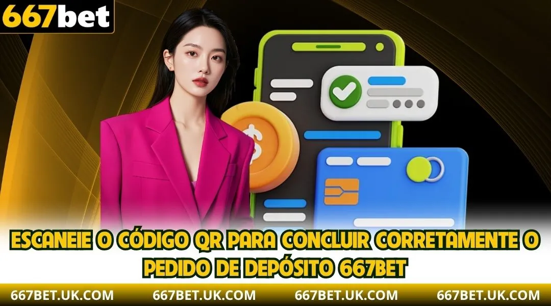 Escaneie o código QR para concluir corretamente o pedido de depósito 667BET
