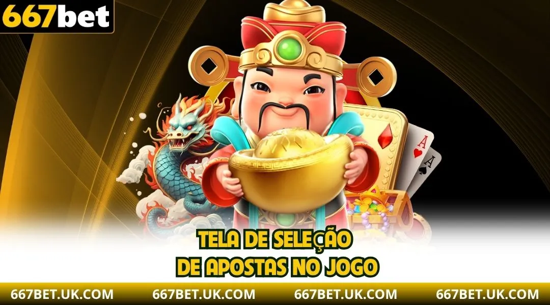 Tela de seleção de apostas no jogo.